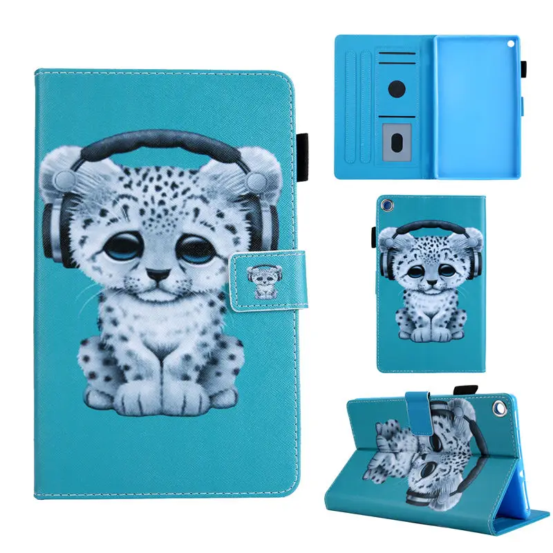 Животных Окрашенные чехол для Amazon kindle Fire HD 8 2018 2017 2016 Smart Cover принципиально для kindle Fire HD8 2016 6th 7th 8th поколения Shell