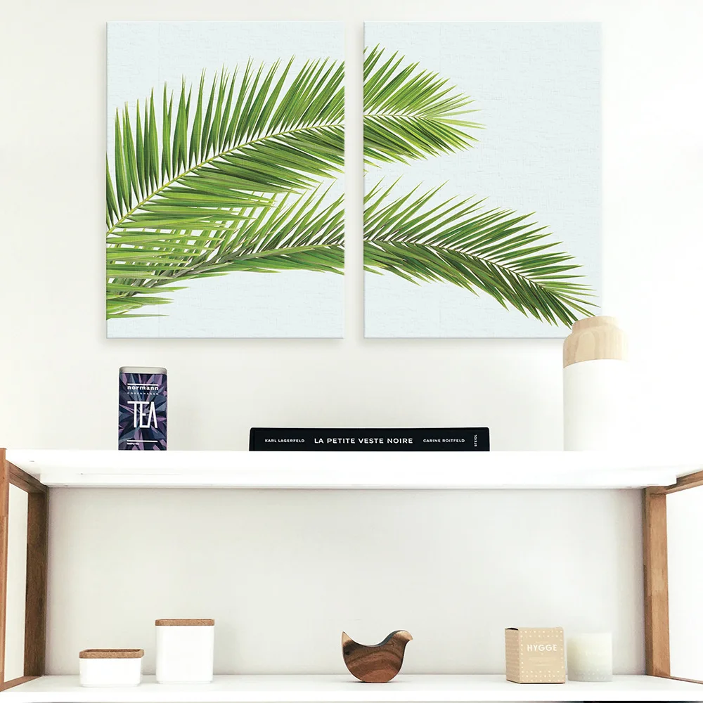 2pcs tropical plant palm leaf pattern decoration painting room 2pcs tropical plant palm leaf pattern decoration painting room