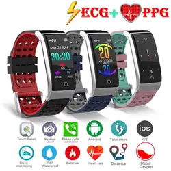 E08 умный Браслет ECG PPG измерение артериального давления фитнес-трекер часы браслет водонепроницаемый монитор сердечного ритма для женщин