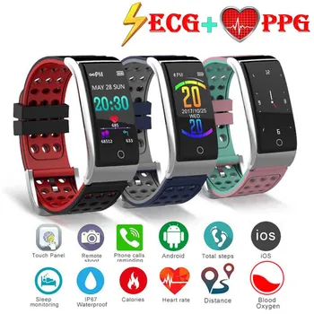 

E08 Smart Bracelet ECG PPG Blood Pressure Measurement Fitness Tracker Watch Bracelet Waterproof Heart Rate Monitor Women