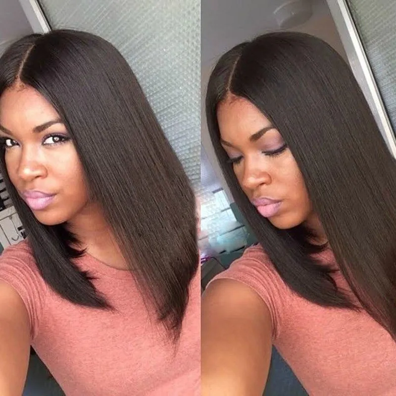 Fast Shipping Middle Part 150density Synthetic Hair Short Wigs For