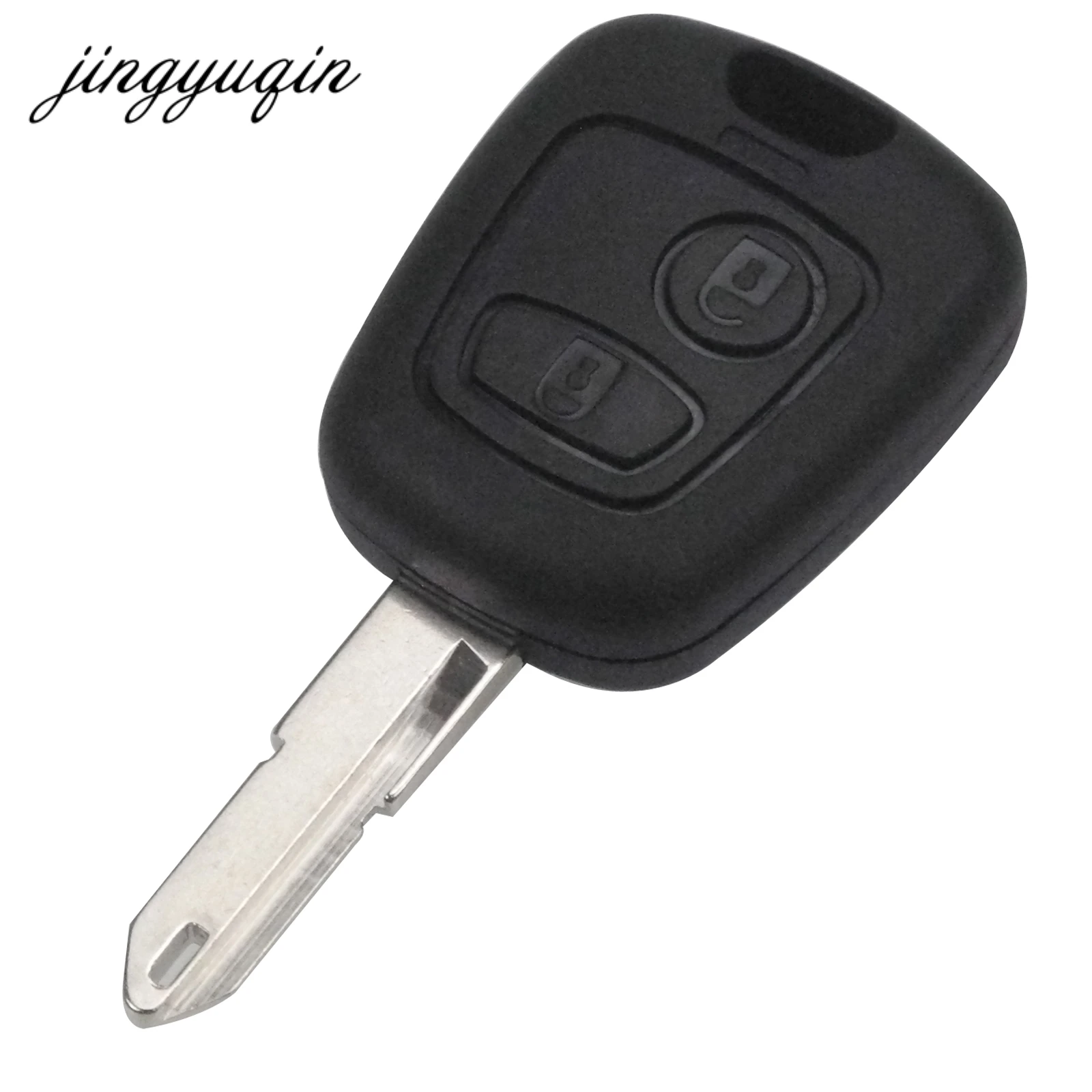 Jingyuqin 2 кнопки Автомобильный Брелок оболочка для peugeot 206 207 Citroen C1 C2 C4 Ne73 необработанный клинок чехол брелока ДИСТАНЦИОННОГО УПРАВЛЕНИЯ ЗАМЕНА