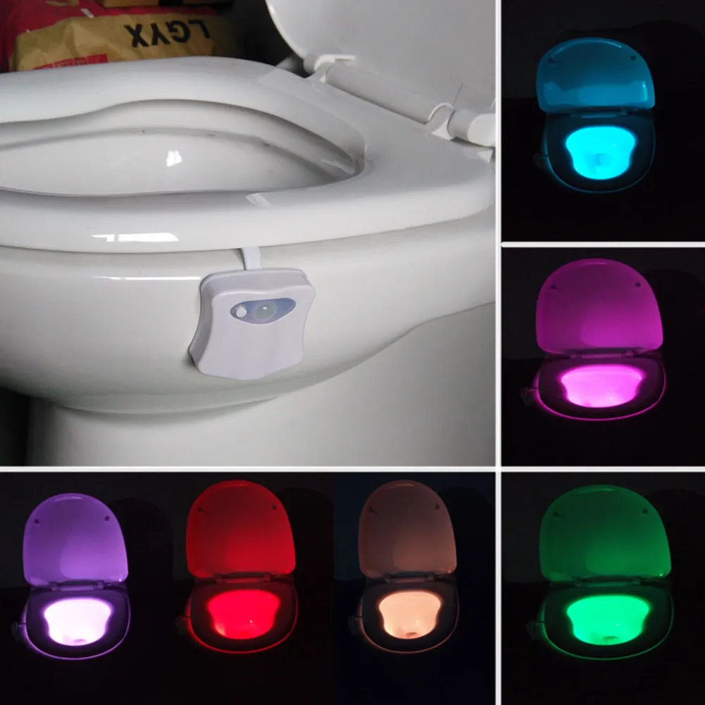 Brand New 8 Color Bathroom Toilet Nightlight LED Body Motion Activated
