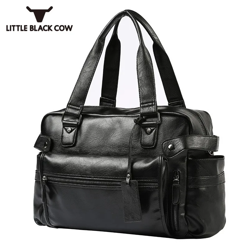 

New Business Casual Tote Bag Pu Leather Sling Shoulder Bags Men Large Capacity Softshell Travel Handbag Fashion Crossbody Bolsas