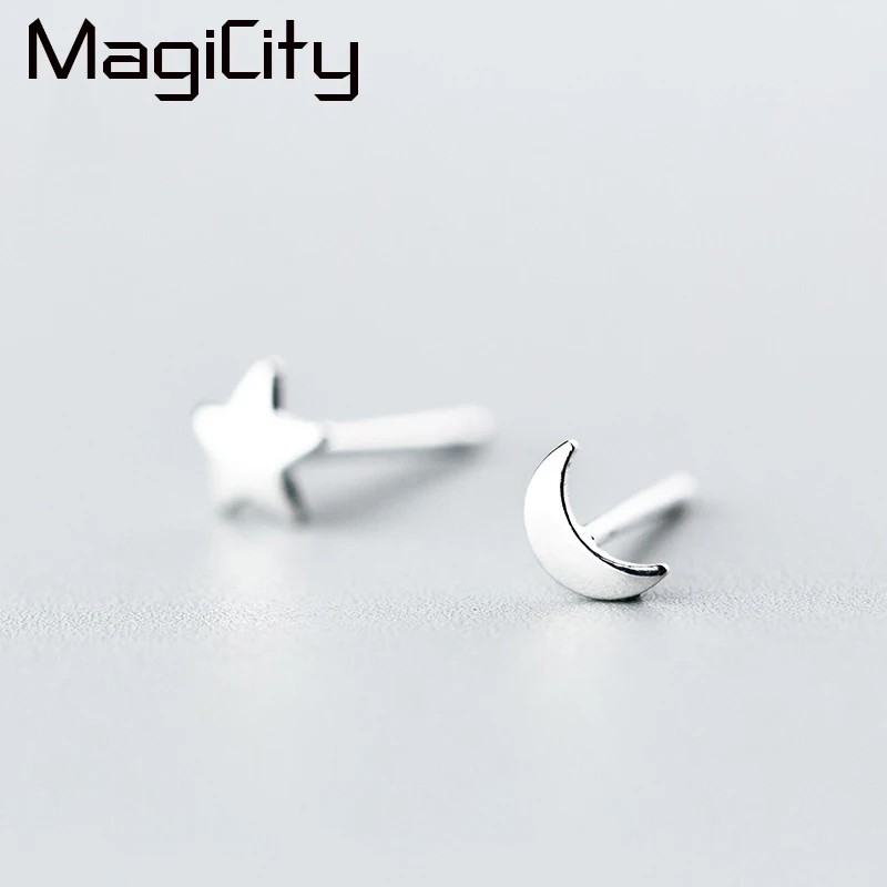 

Cute Korean Minimalist 925 Sterling Silver Moon Star Stud Earrings For Kids Children Girl Lovely Animal Sterling-silver-jewelry