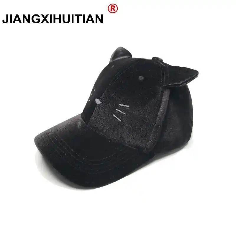 black suede baseball cap womens