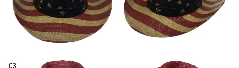 Специальный американский флаг Звезда ковбойская шляпа для Для мужчин Летний пляж Cap широкими полями соломенной ковбойской Западной слово