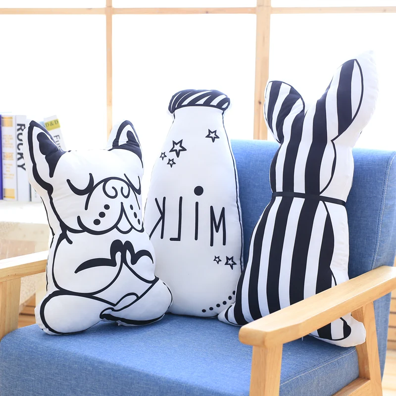 Download Creative Milk Bottle Pillow Toy Cartoon Dog Stuffed Toys Animal Pattern Print Pillows Dog ...