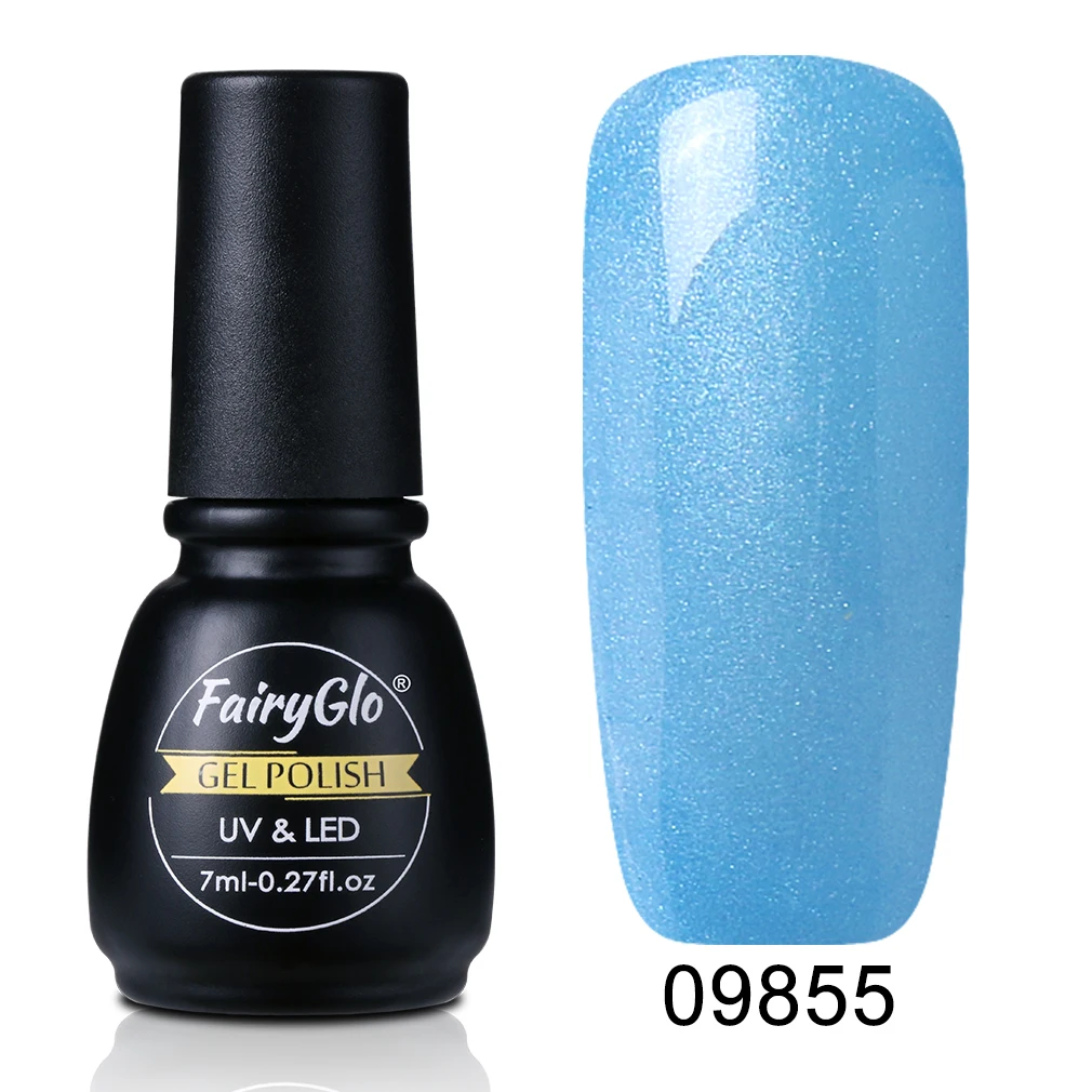 FairyGlo 7 мл гель для ногтей замачиваемый УФ светодиодный Полупостоянный Гель-лак-эмаль для ногтей Гель-лак основа Топ праймер Lucky лак чернила клей - Цвет: 09855