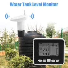 Medidor de nível sem fio ultrassônico do tanque água sensor com tempo temperatura display alarme líquido medidor nível profundidade ferramenta medição