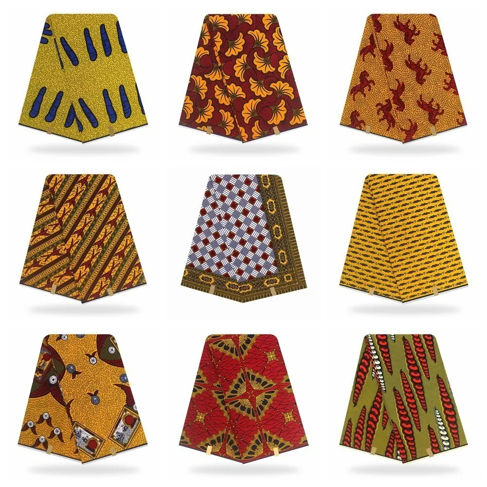 Ankara Fabric Best Quality Ankara Veritable Dutch Veritable Wax 6 Yards African Printed Fabric 100% Cotton Ankara Wedding Dress