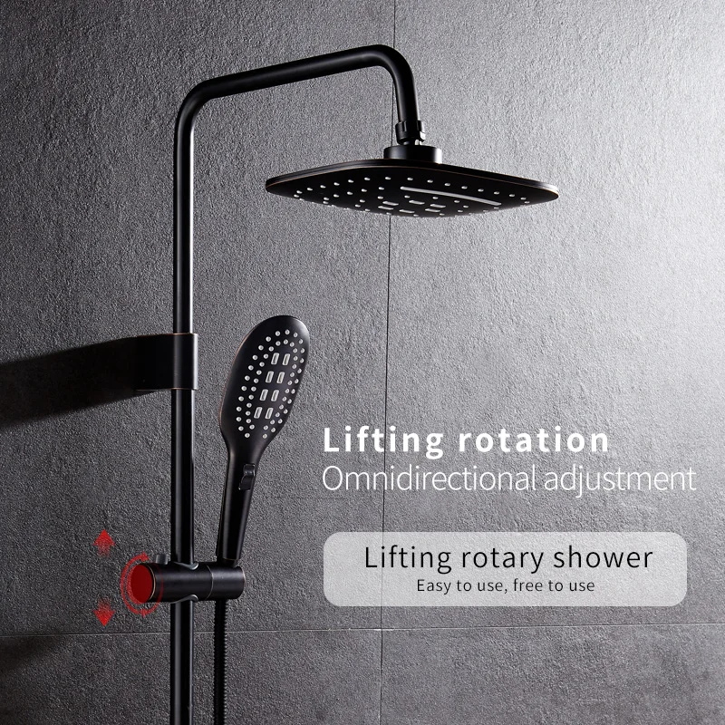 New Bronze Black Bathroom Shower Faucet Mixer Wall Mount 8