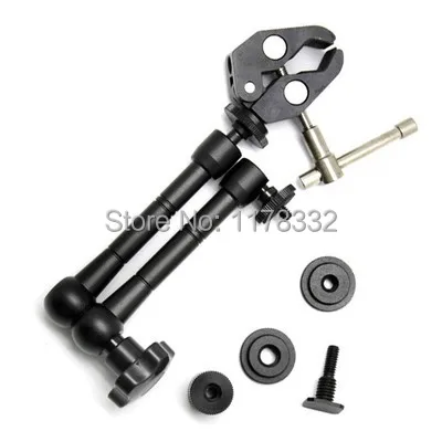 

100% New 11" Adjustable Magic Arm Super Clamp Mount Kit For Camera DSLR RIG Z96 LED Light friction articulating magic arm