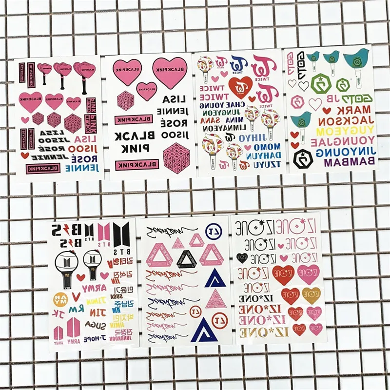 

Blackpink Wannaone Twice Seventeen Sticker Waterproof Tattoo Sticker Idol Stickers Fans KeyChains WT166