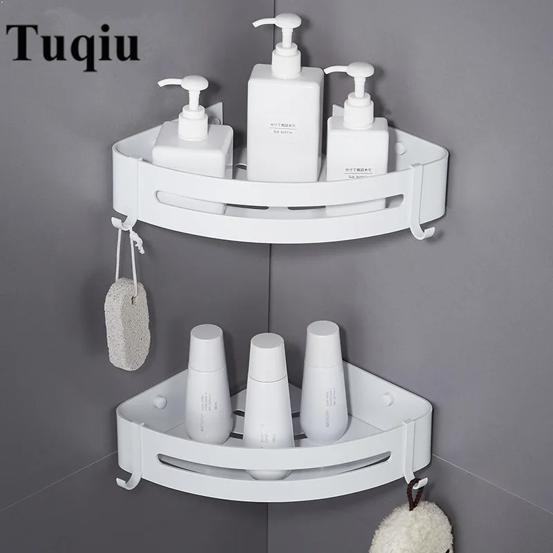 Günstig Wand Montiert Weiß Aluminium Bad Seife Geschirr Bad Dusche Regal Bad Shampoo Halter Korb Halter Ecke regal