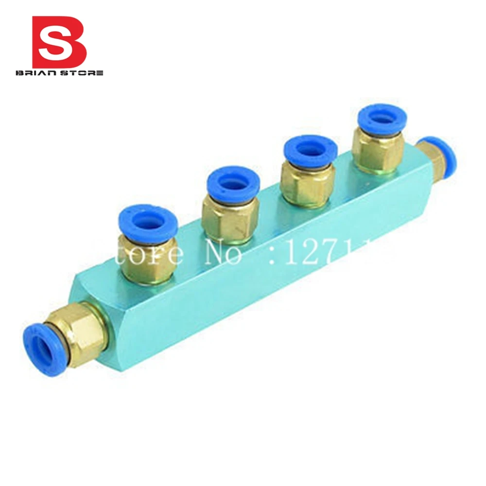 

Air Hose Fitting 8mm 4 Way Push in Connect Quick Coupler Unit