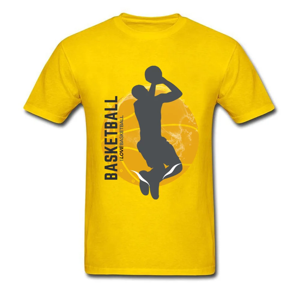 Basketball i love basketball Casual Summer/Fall Cotton Round Collar Mens T Shirt Customized T Shirts Brand Short Sleeve T Shirt Basketball i love basketball yellow