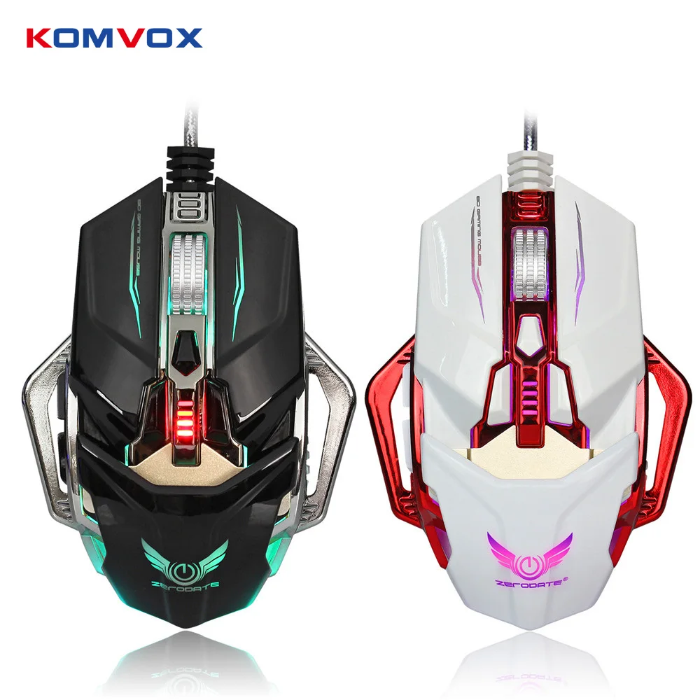 Newest LED Light USB Wired Gaming Mouse 8 Button 4000DPI Adjustable LED
