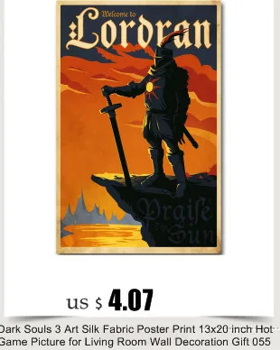 Dark Souls 3 книги по искусству шелк тканевый плакат печати 13x20 дюймов Горячие игры Изображение для гостиная украшения стены подарок 055
