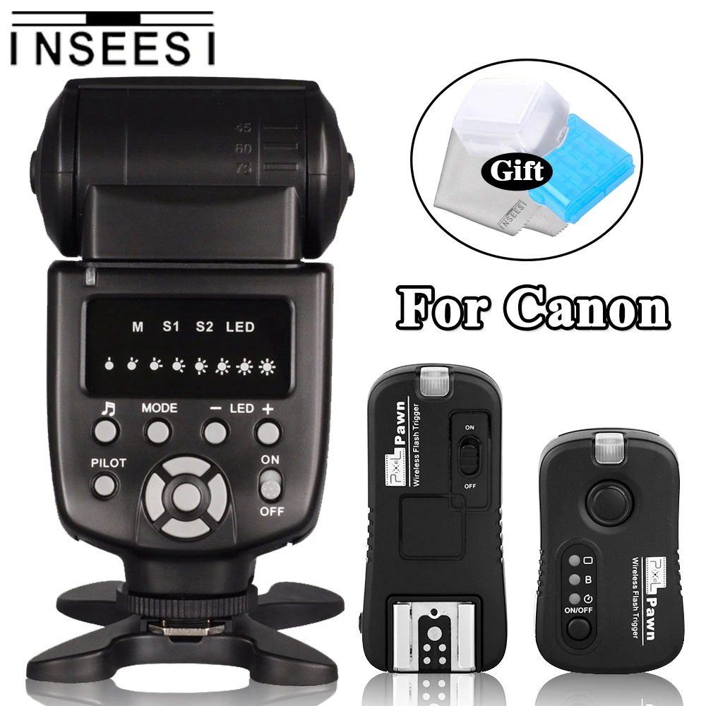 

INSEESI IN560IV Wireless IN-560IV Flash Speedlite +Pixel TF-361 Flash Trigger for Canon 20D 10D 1200D 1000D 750D 760D 650D