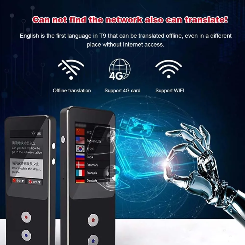 Multi-languageTranslator Device Electronic Foreign Language Translators Translating Machine 2.4 IN for Travellers 200 countries