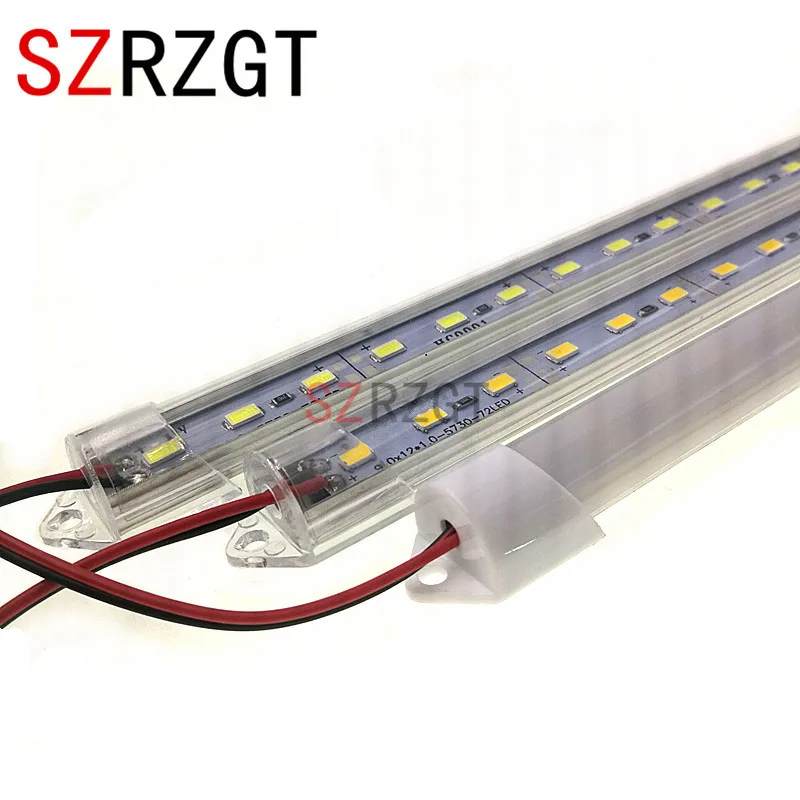 5 шт.* 50 см DC12V SMD 5730 светодиодный жесткий светодиодный светильник с алюминиевой оболочкой+ крышка из поликарбоната светодиодный светильник 5730