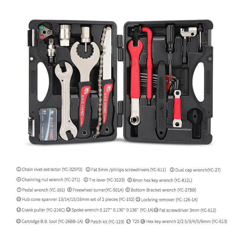 BIKE HAND 18 In 1 Multiful Bicycle Tools Bike Repair Box Wrench Screwdriver Set