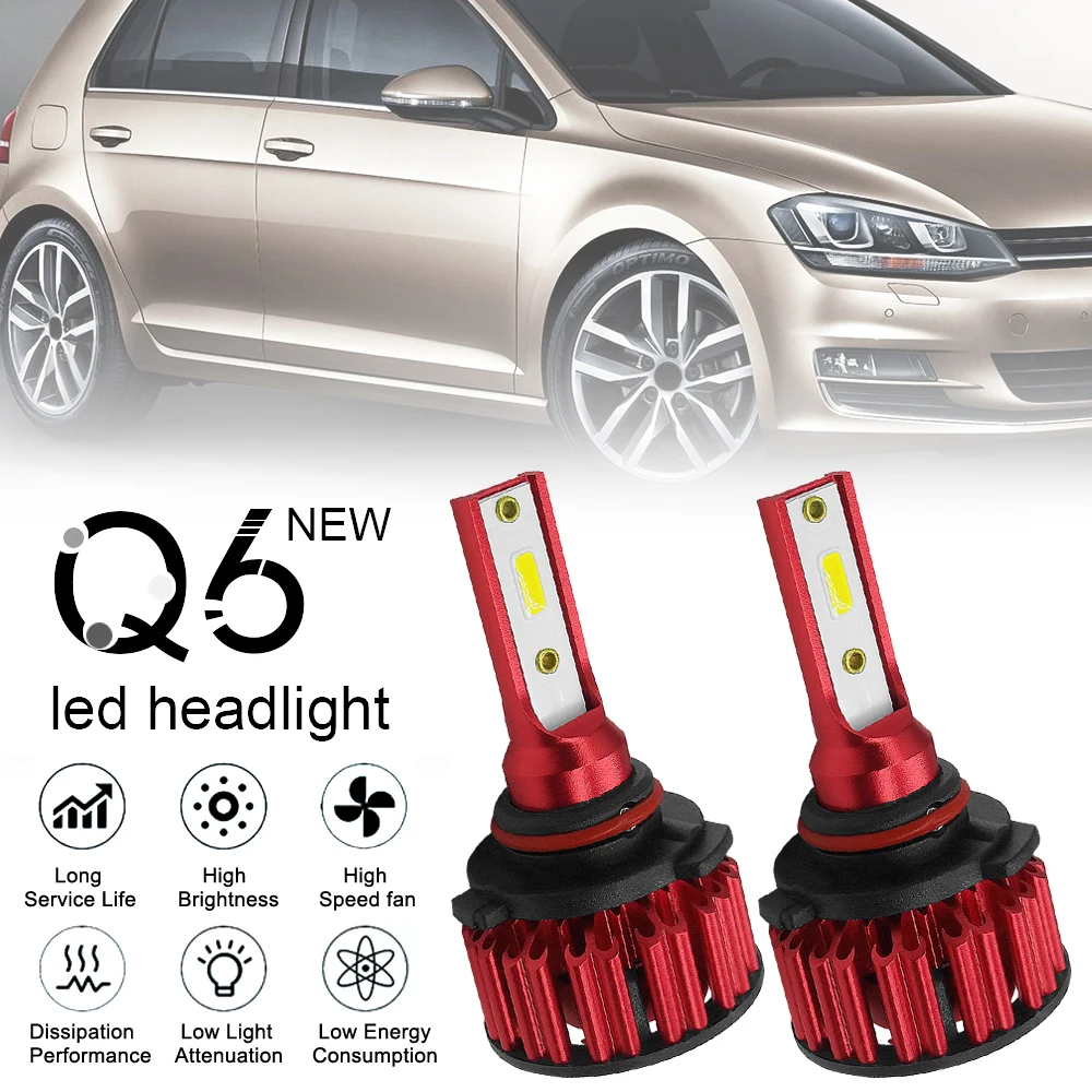 

2pcs HB4 9006 Q6 12000LM 6000K 120W DOB LED Car Headlight Bulbs Kit Hi or Lo Light Bulb car accessories for Cars Vehicles