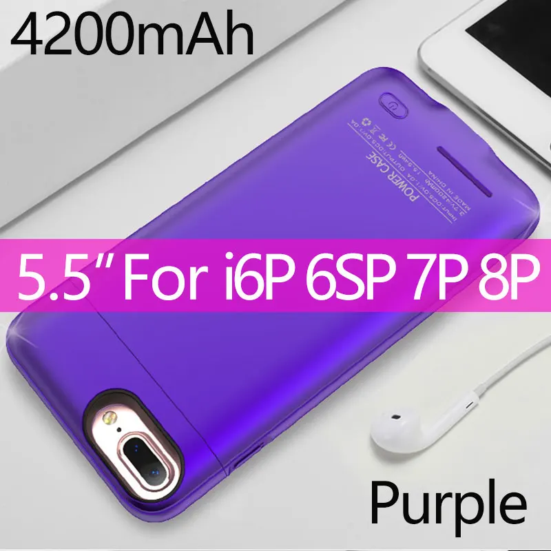 3000 мА/ч чехол для зарядного устройства для iPhone 6, 6 s, 7, 8, 4200 мА/ч, чехол для внешнего аккумулятора, тонкий внешний чехол для iPhone 6, 7, 8 Plus - Цвет: As Picture Show