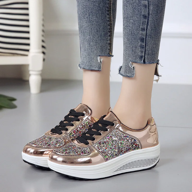 

2019 autumn new fashion simple color matching thick sole casual shoes women comfortable wild sequin decorative flat shoes