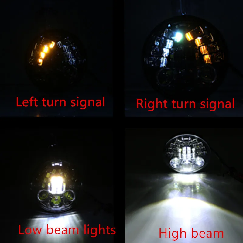 5,5 ''12 v Универсальный Мотоцикл Круглый задний фонарь светодиодный DRL светодиодный проектор налобный фонарь с поворотник для Harley Cafe Racer Touring