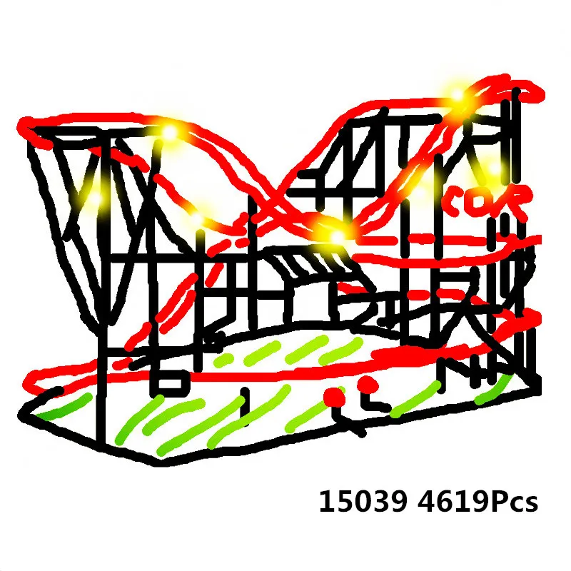 

15039 4619Pcs Girl Playground Roller Coaster Set Buidling Blocks Bricks Kid Toys Compatible Legoingly 10261 Toy Gift Model