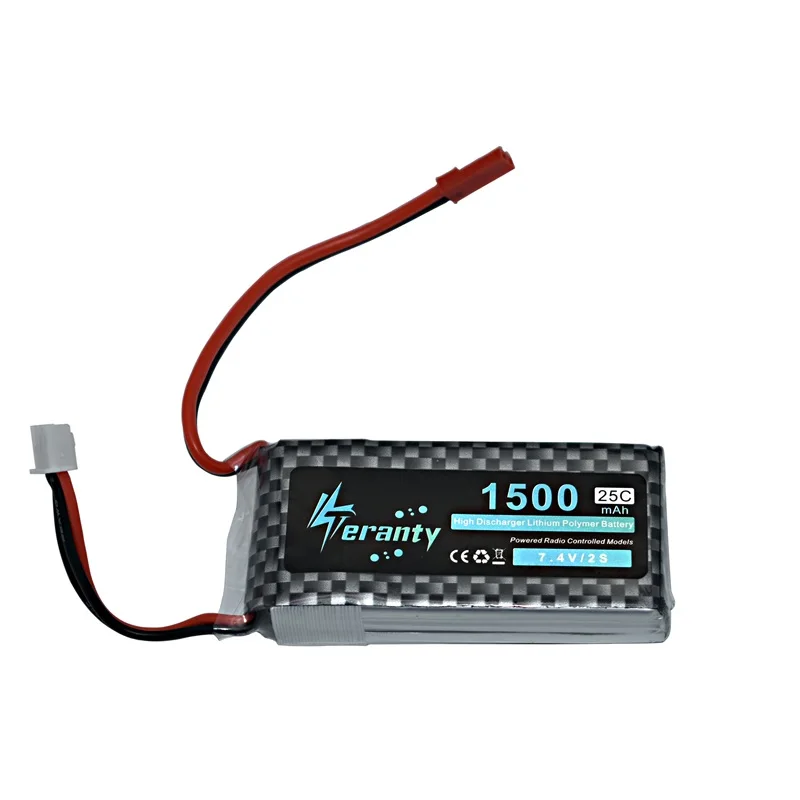 Высокая скорость 7,4 V 1500mAh Lipo батарея для RC вертолетов части 2s литиевая батарея 7,4 v 25C самолет батарея с разъемом JST/T/XT60