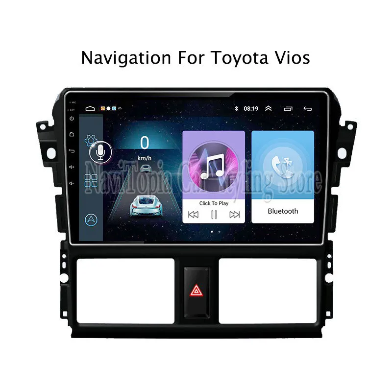 

ECTWODVD 10.1inch Android 8.1 Car Radio GPS Navigation Multimedia Stereo DVD Player for Toyota Vios 2014 2015 2016