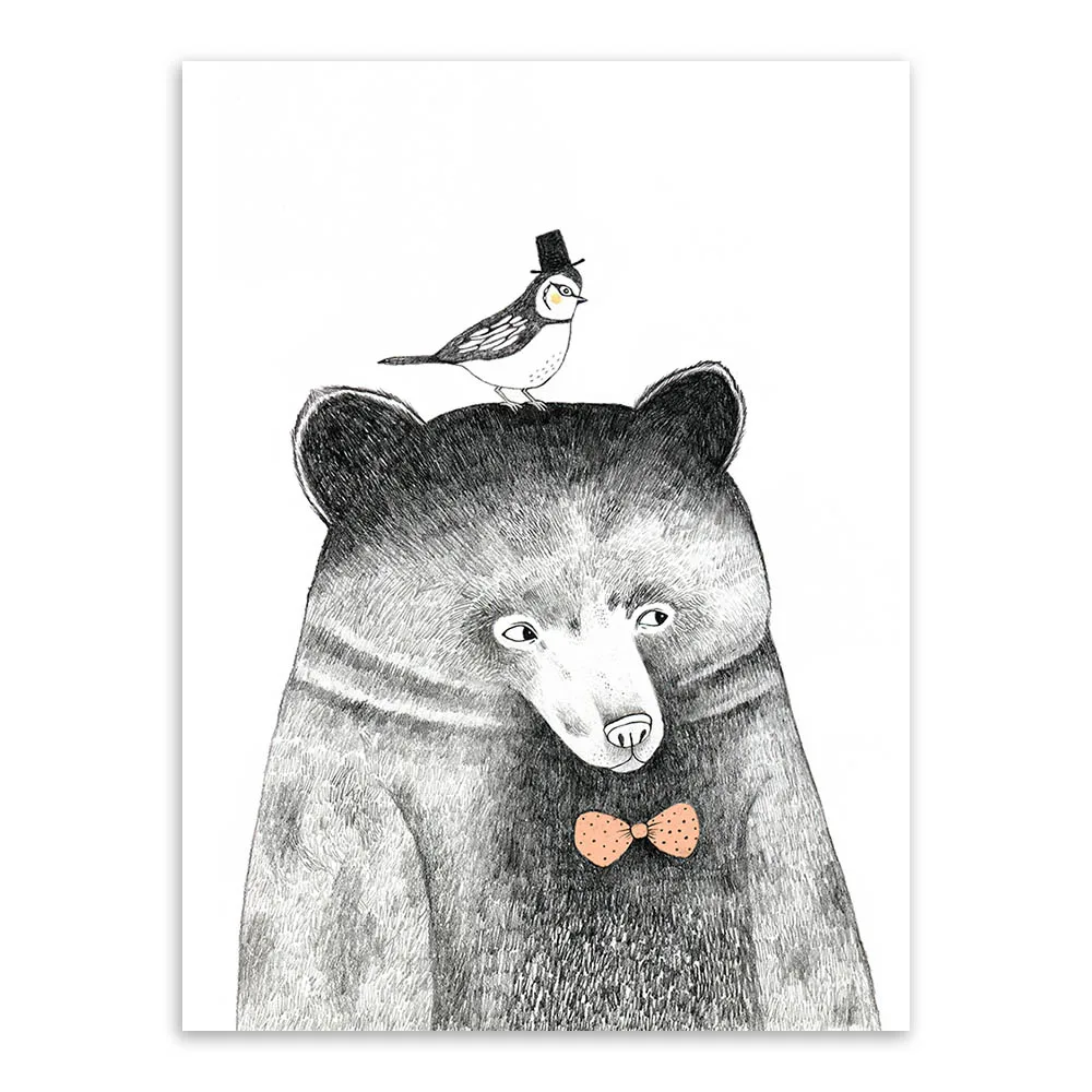 Aliexpress Buy Modern Watercolor Cute Lion Bear Panda A4 Art focus for Famous panda bear home decor – Top Design Source