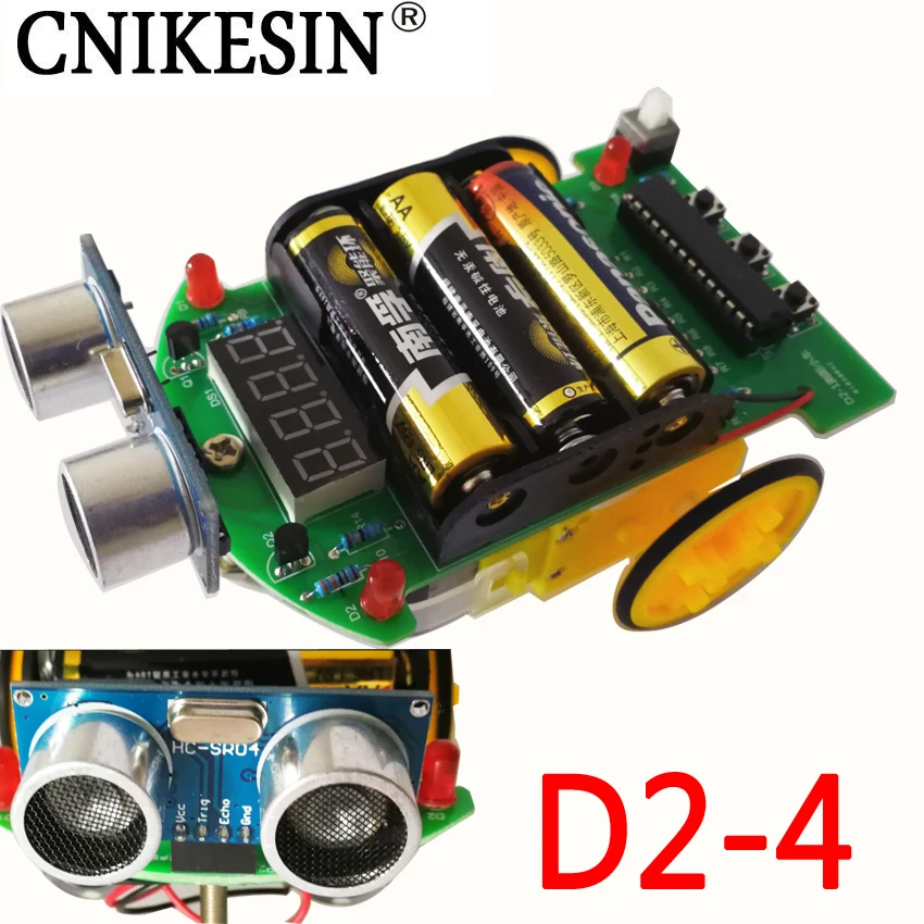

CNIKESIN D2-4 diy kit Intelligent tracking the car, Intelligent ranging car D2-4 car parts ultrasonic ranging module (no battery