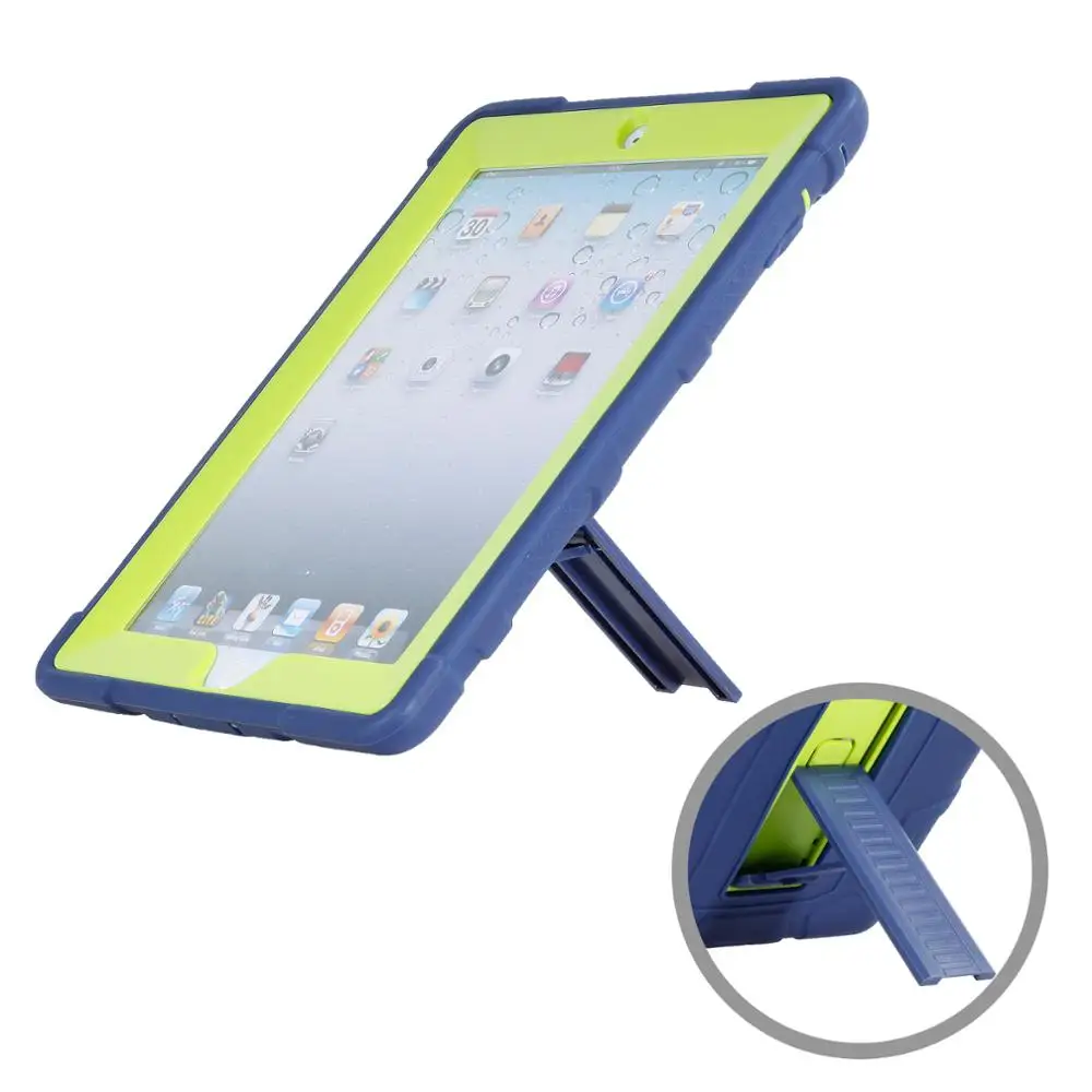 Для iPad 2/3/4 силиконовый чехол противоударный сверхмощный резиновый ЖЕСТКИЙ чехол с подставкой-держателем чехол Крышка A1395 A1396 A1460-цифровой преобразователь для iPad 2/3/4 чехол Чехол