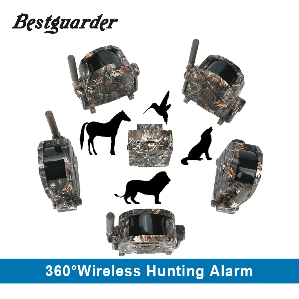 

Bestguarder 360 degree Wireless Hunting Alarm System 433MHz Trail Security PIR Alarm Motion Detector Receiver Alarm System Kit