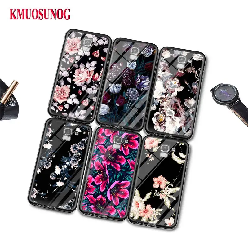 

Black Silicone Case Best Dark Flower for Samsung Galaxy j8 j7 j6 j5 j4 j3 Plus Prime 2018 2017 2016 Phone Bag Cover