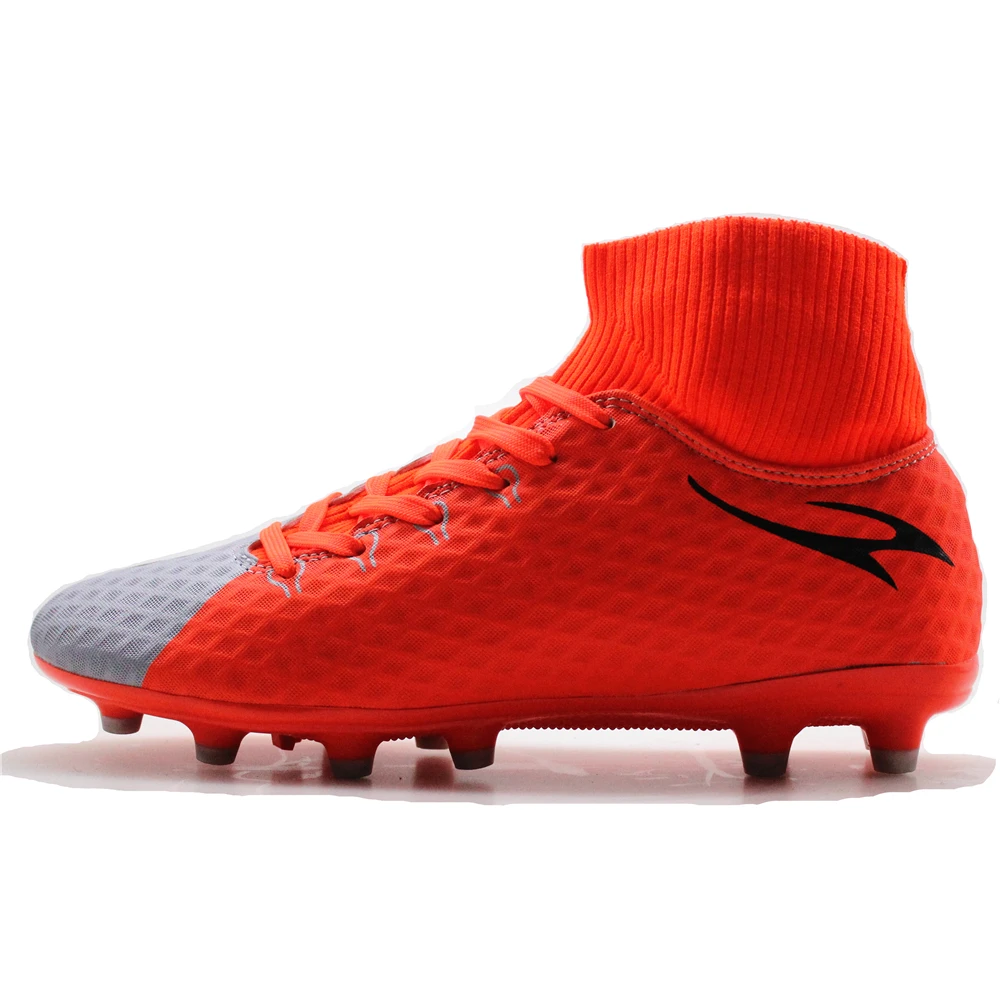orange and black football boots