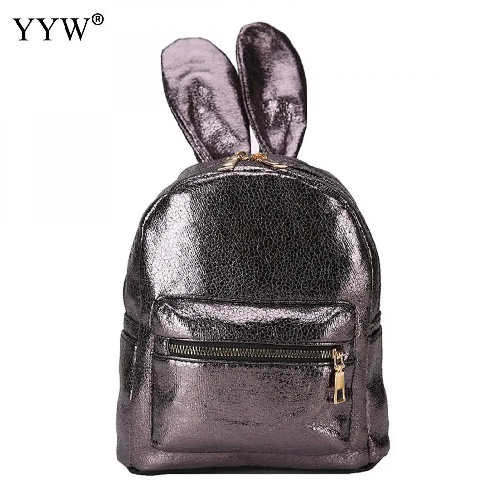 

2018 Rabbit Ears Cartoon Women Backpack with Sequins Cute Mini Backpack Female Small Backpacks for Girls Teenagers Leather Bags