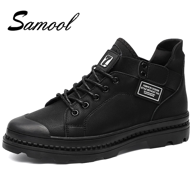 

2018 New Winter Warm Man Casual Black Shoes Fashion Lightweight Leather Shoes For Mens Comfortable Male Lace Up Wild Flats Lx5