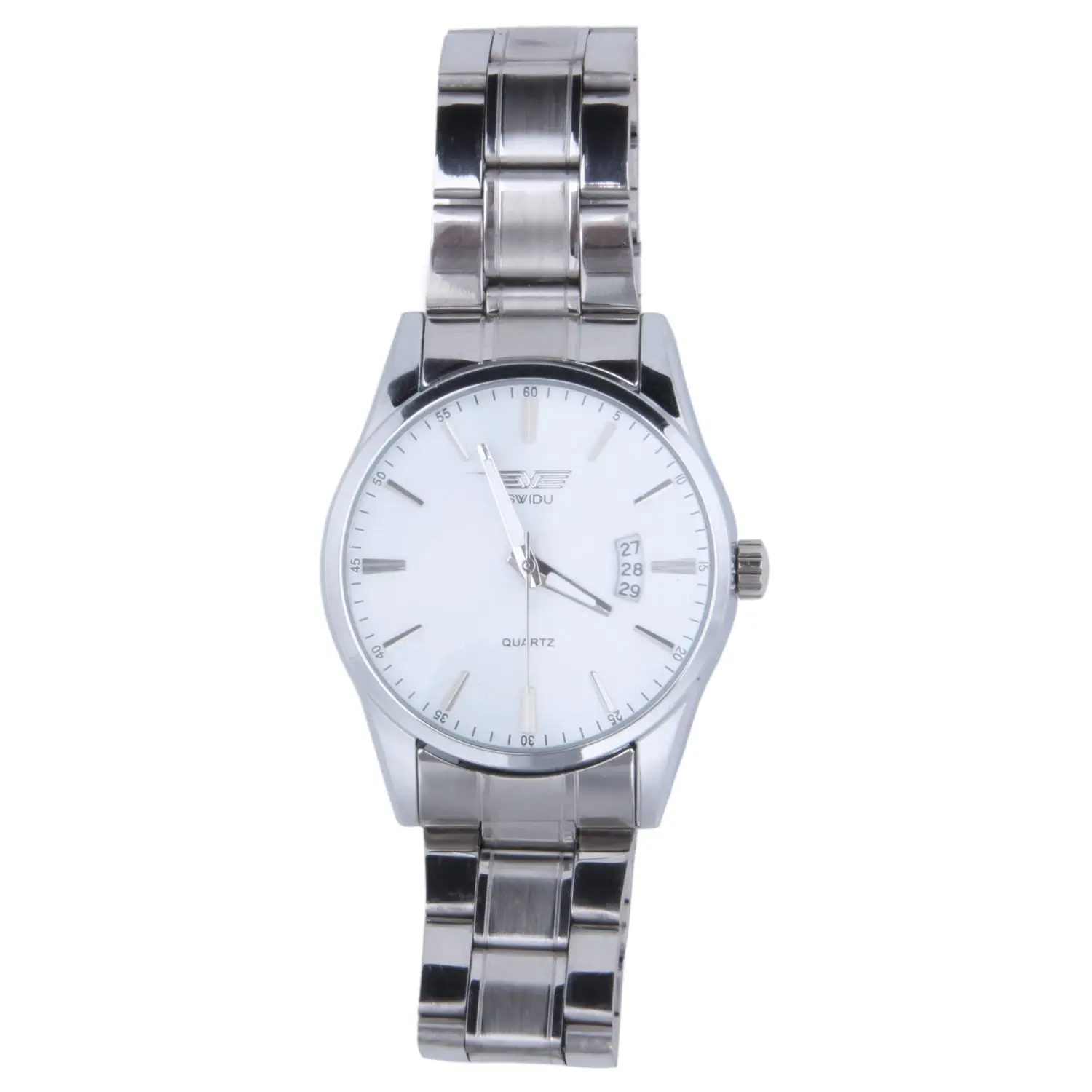 

SWIDU Men's Stainless Steel Band Date Analog Quartz Sport Wrist Watch