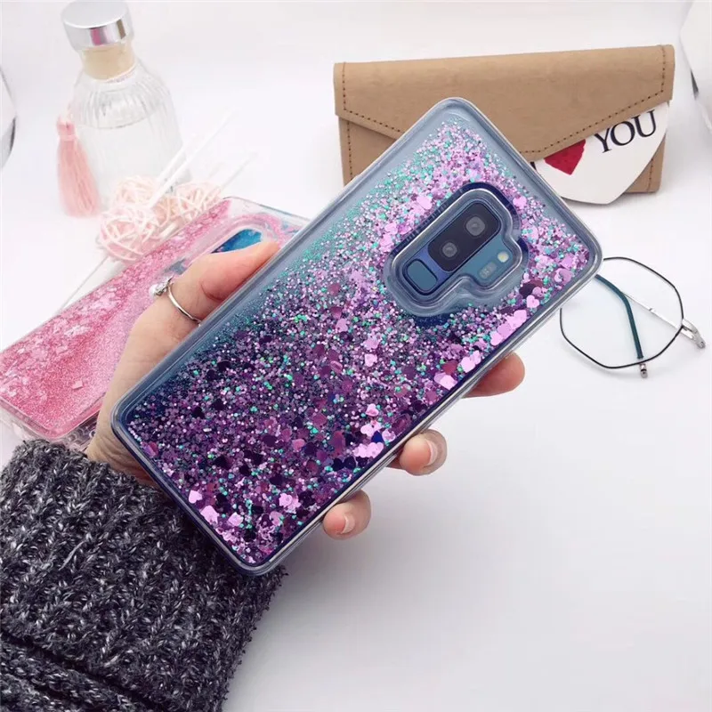 Жидкий чехол для Samsung Galaxy A6 A8 Plus 2018 S8 S9 S6 S7 Edge J5 J7 J3 A3 A5 A7 2017 блестящий силиконовый из