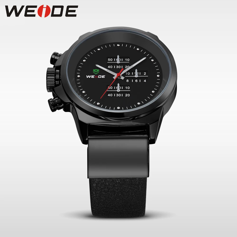 Фото WEIDE Черные Часы Наручные Мужские Военные Водонепроницаемые Антиударные WEIDE Черные Часы Наручные Мужские Военные Водонепроницаемые Антиударные