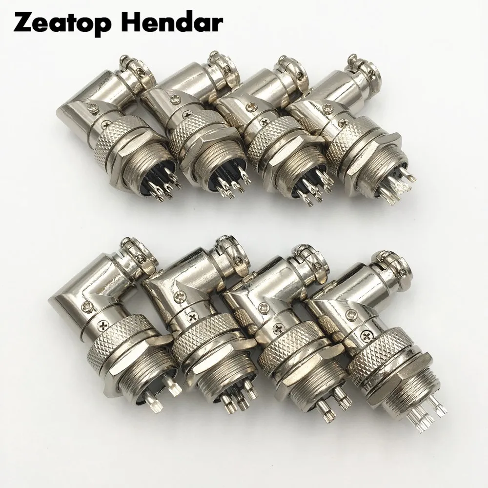 

2Set GX16 2 3 4 5 6 7 8 9 P Pins Electric Connector M16 Elbow 90 Degrees Right Angle Aviation Plug Female Plug and Male Socket