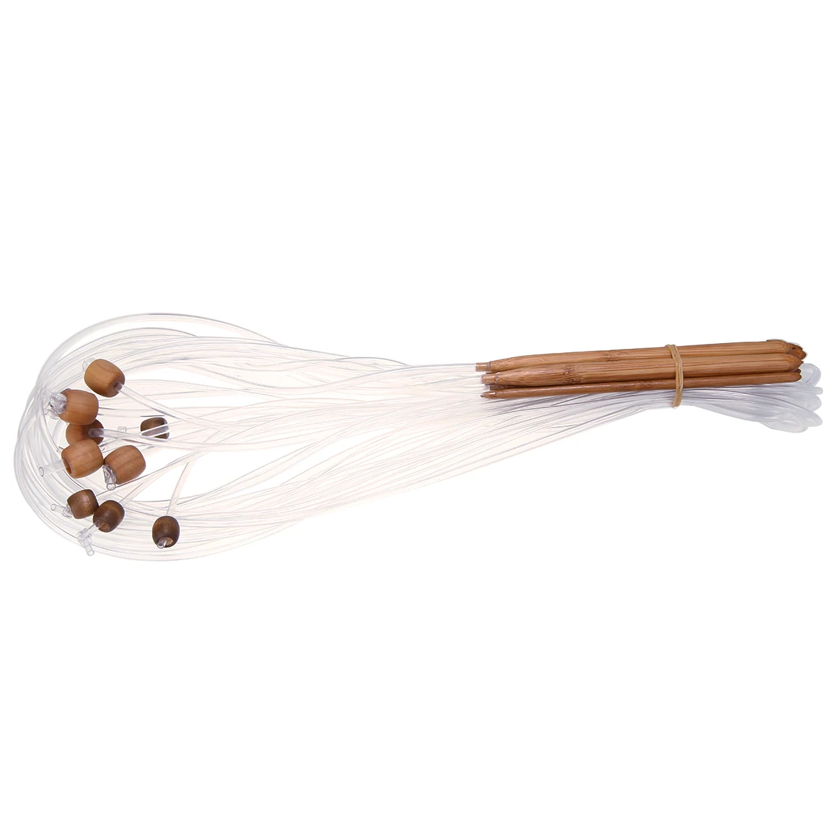 12pcs 120cm Long Tunisian Natural Bamboo Crochet Hooks Knitting Needles With Wood Bead Crochet Stitch Hook Set