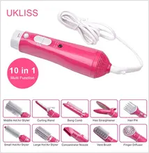 2016 Sale Comb Hairbrush High Quality 10 In 1 Electric Hair Curlers Multifunctional Dryer Brush With Rotation Styler Curler