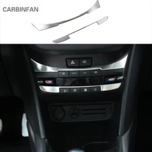 Для peugeot 2008 части аксессуары 2шт Автомобильный Стайлинг из нержавеющей стали управление кондиционер свет Крышка Панели Наклейки C678