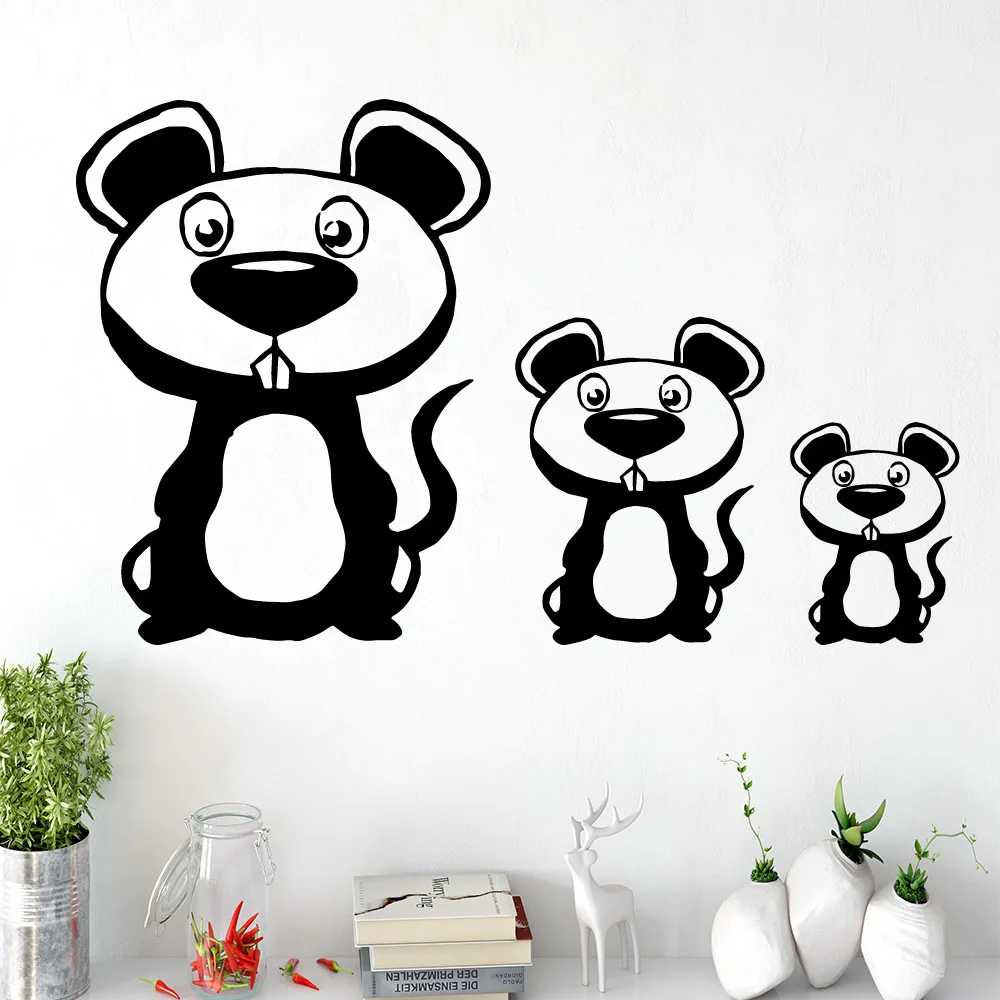 

Funny mouse Wall Stickers Decorative Sticker Home Decor Living Room Children Room Creative Sticker Mural naklejki na sciane